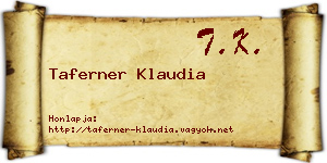 Taferner Klaudia névjegykártya